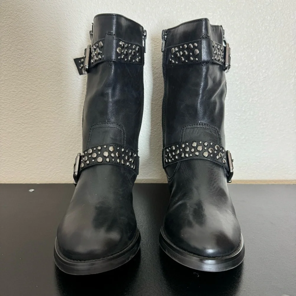 Arturo Chiang Black Leather Boots Size 6